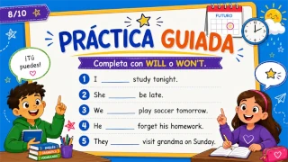 Muestra real del material de inglés, diapositiva 9